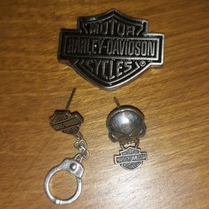 Harley Davidson Earrings 925 silver Authentic.